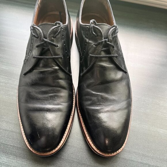 Johnston & Murphy Men\'s Bradford Cap Toe Black Size 10.5 EUC